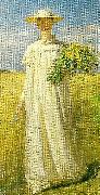 Michael Ancher anna ancher vender hjem fra marken oil on canvas